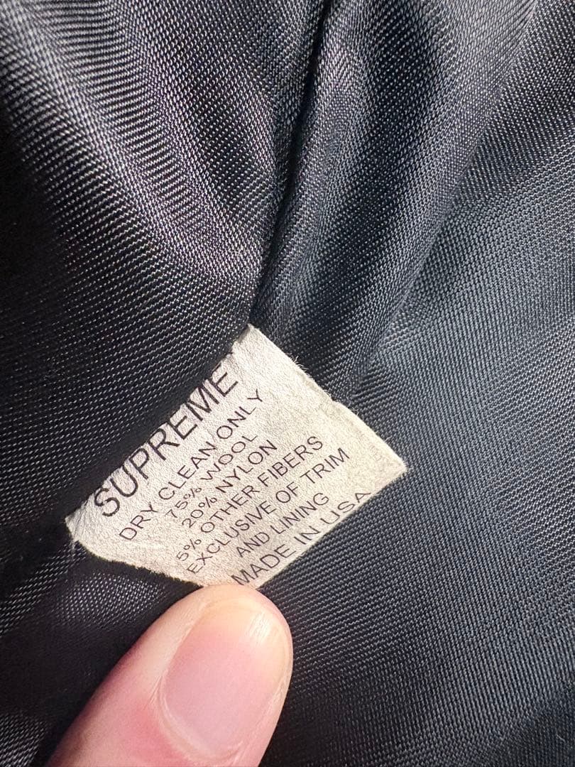 【美品】Supreme レザー　スタジャン アーチロゴ