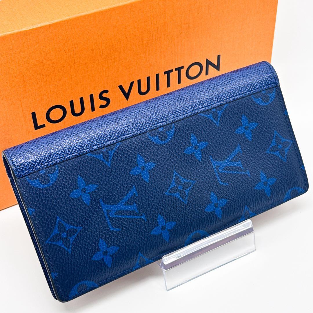 ルイヴィトン モノグラム タイガラマ ポルトフォイユ ブラザ 財布 青 ブルー