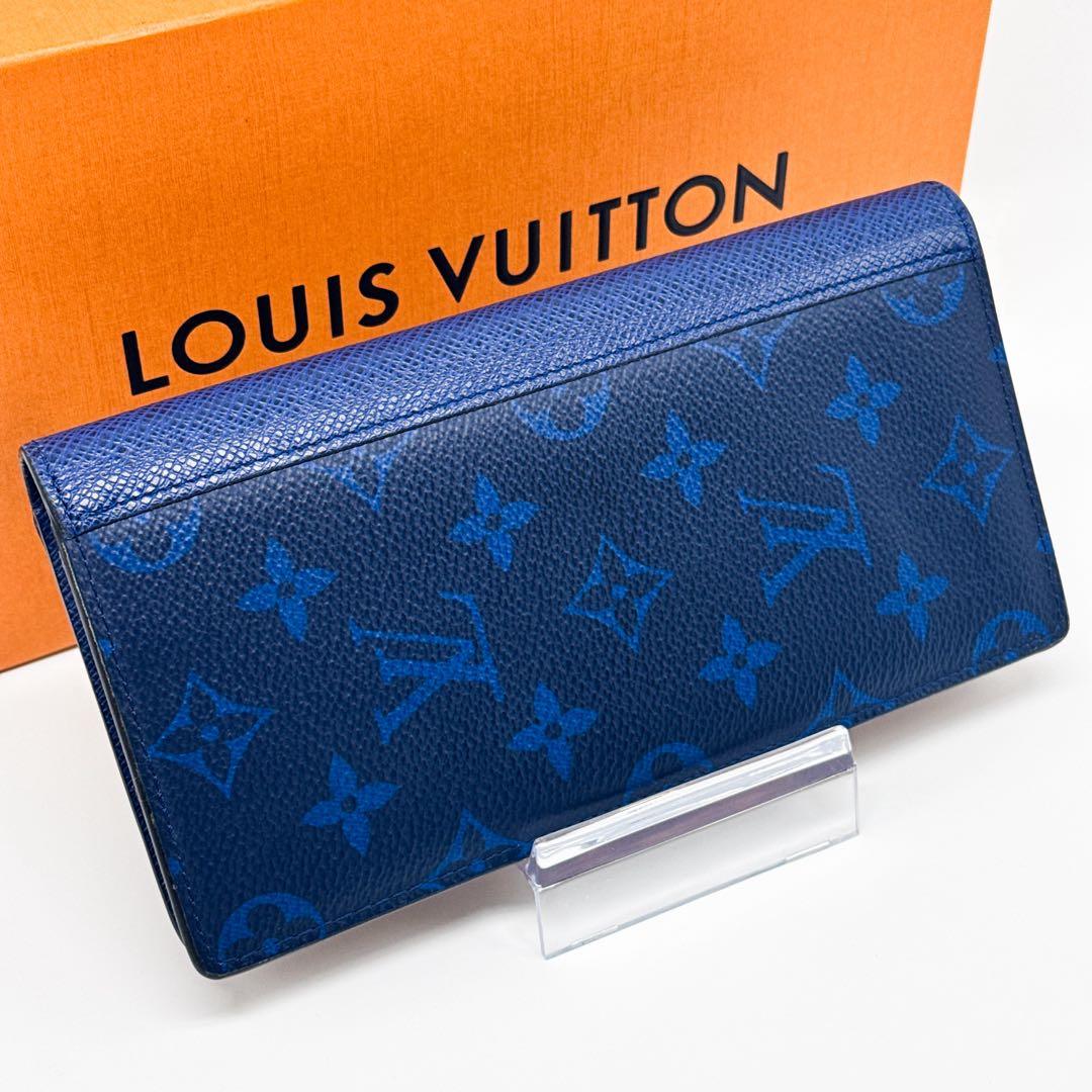 ルイヴィトン モノグラム タイガラマ ポルトフォイユ ブラザ 財布 青 ブルー