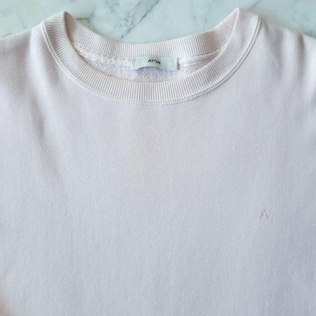 ATON ピンク クルーネックスウェット オーバーサイズ　 エイトン