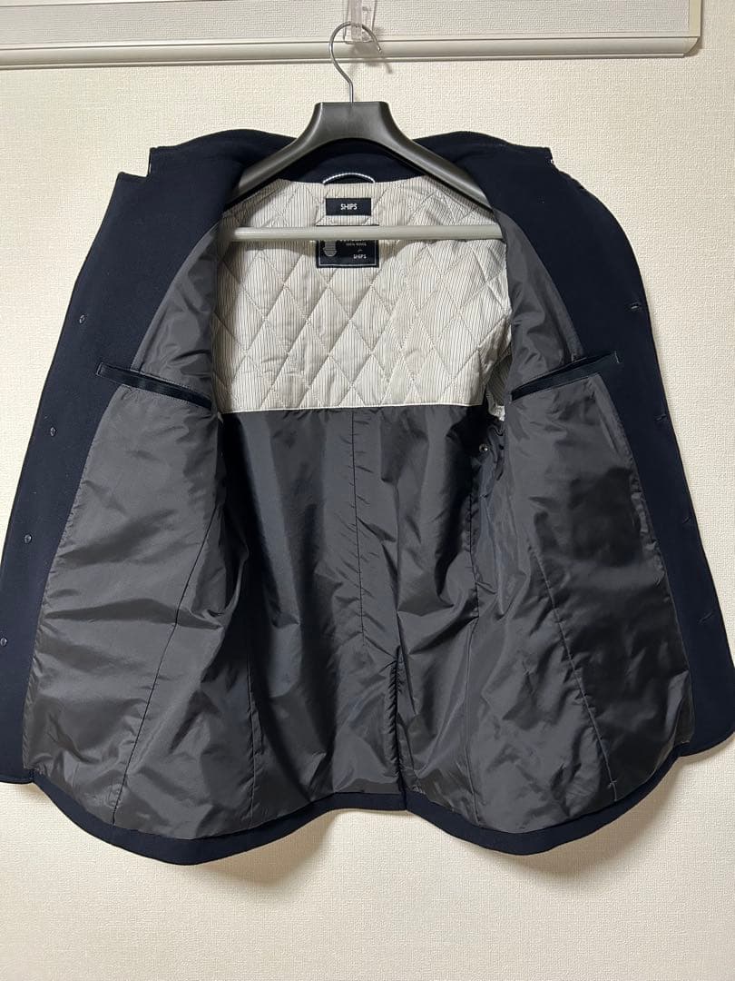 SHIPS スーパー140’Ｓ　メルトンシングルＰコート　Ｍ