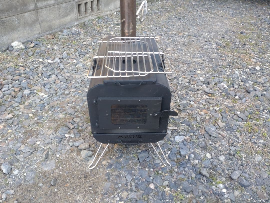 VASTLAND 薪ストーブ クッキングストーブ 耐熱ブラック塗装 3面ガラス窓