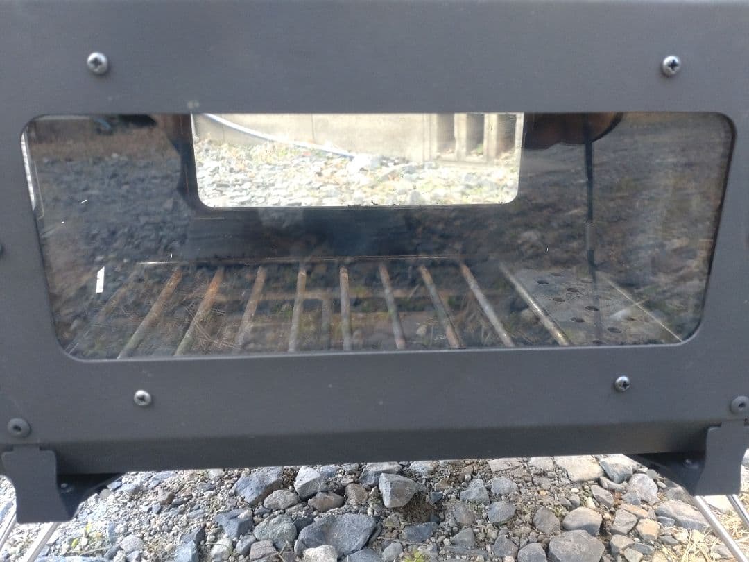 VASTLAND 薪ストーブ クッキングストーブ 耐熱ブラック塗装 3面ガラス窓