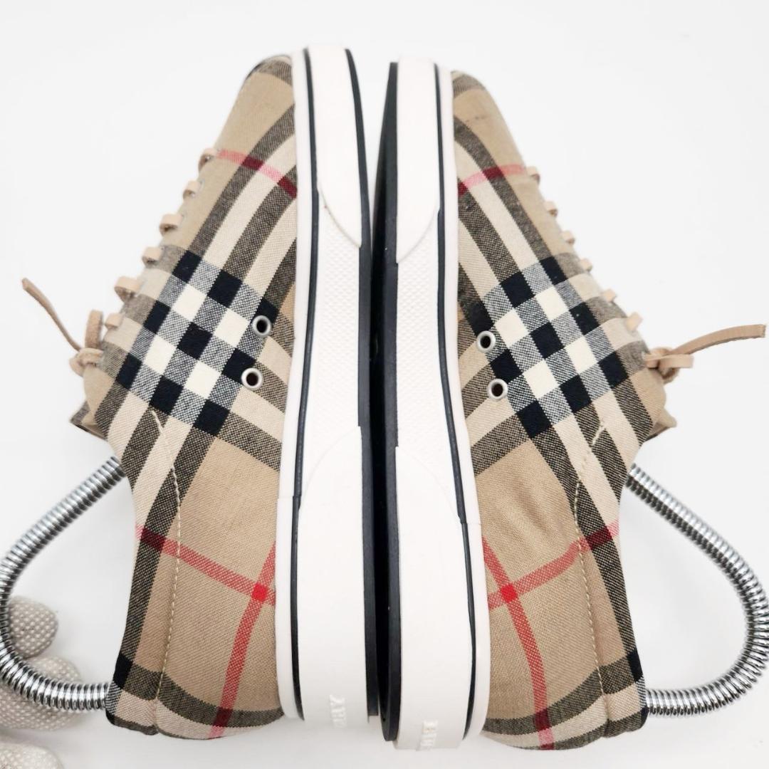 バーバリー スニーカー ノバチェック レディース24cm 37/21 紐靴