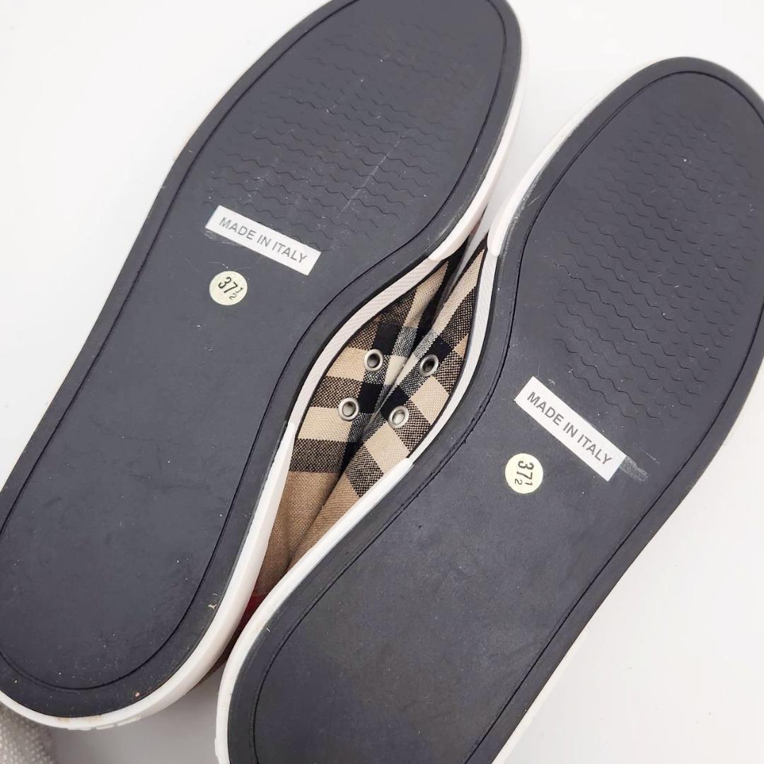 バーバリー スニーカー ノバチェック レディース24cm 37/21 紐靴