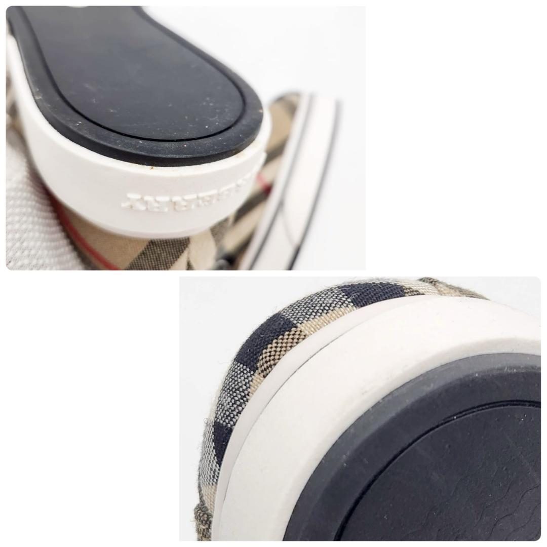 バーバリー スニーカー ノバチェック レディース24cm 37/21 紐靴