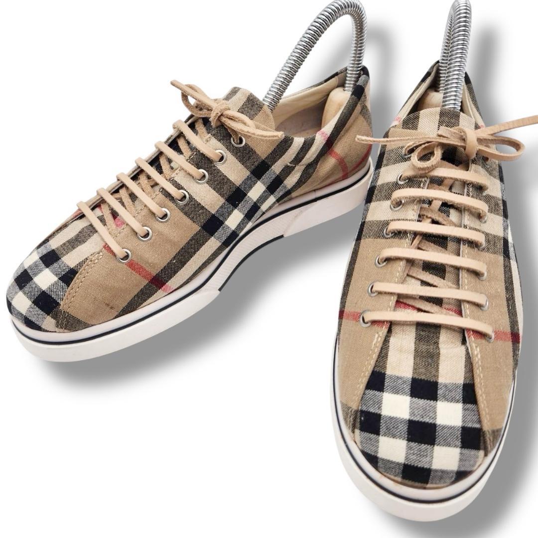 バーバリー スニーカー ノバチェック レディース24cm 37/21 紐靴