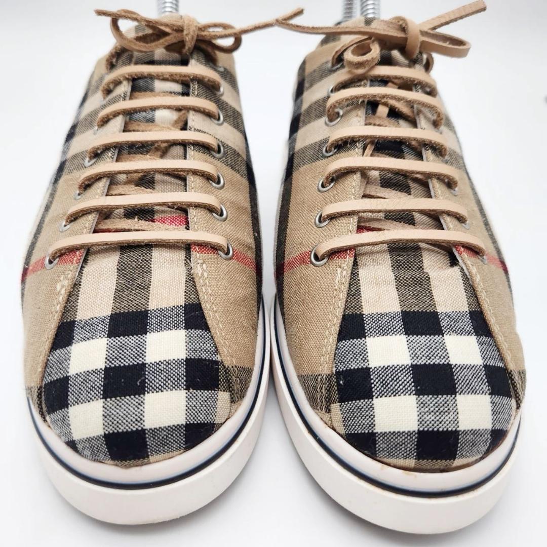 バーバリー スニーカー ノバチェック レディース24cm 37/21 紐靴