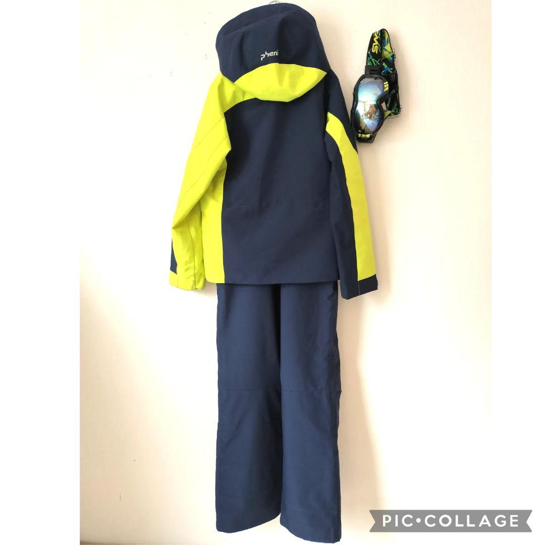 極美品 PHENIX フェニックス スキーウェア 上下 150 黄×紺 ジュニア
