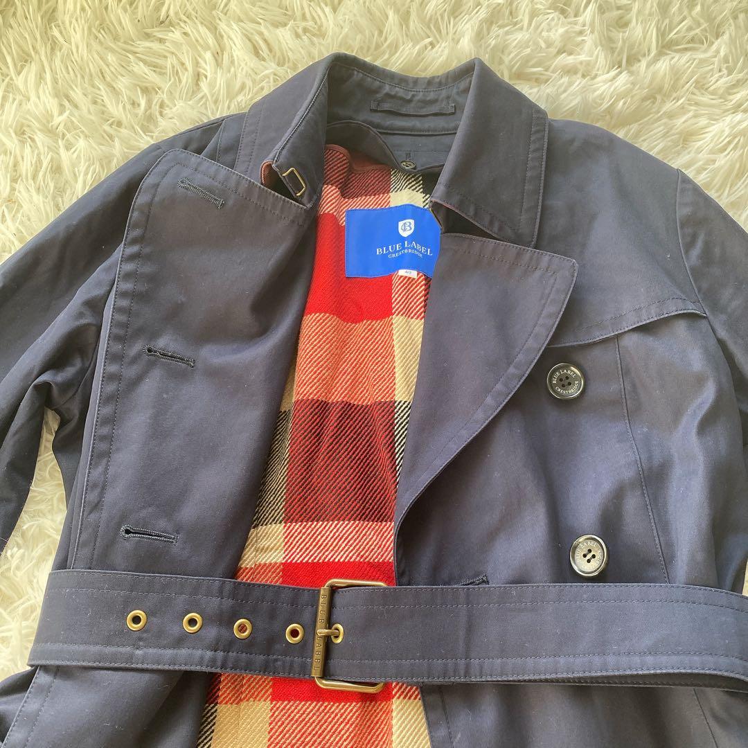 美品 ブルーレーベルクレストブリッジ ショート トレンチコート Lサイズ 40