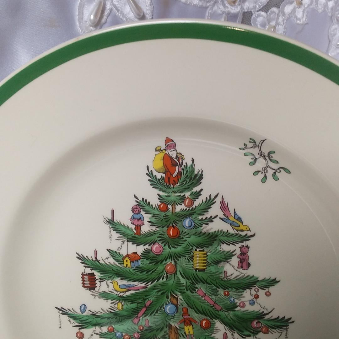 スポード　27cmプレート（2枚） クリスマスツリー