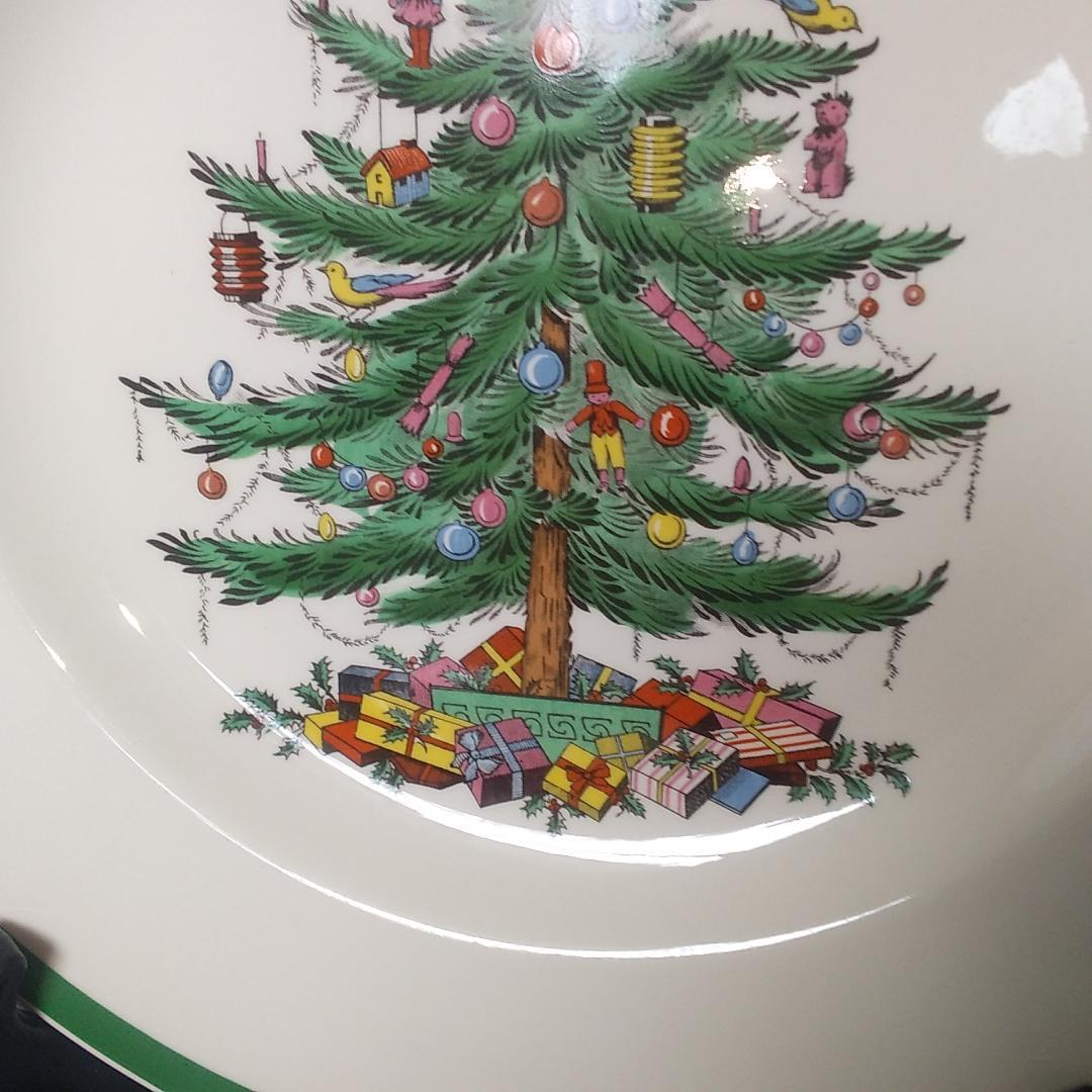 スポード　27cmプレート（2枚） クリスマスツリー
