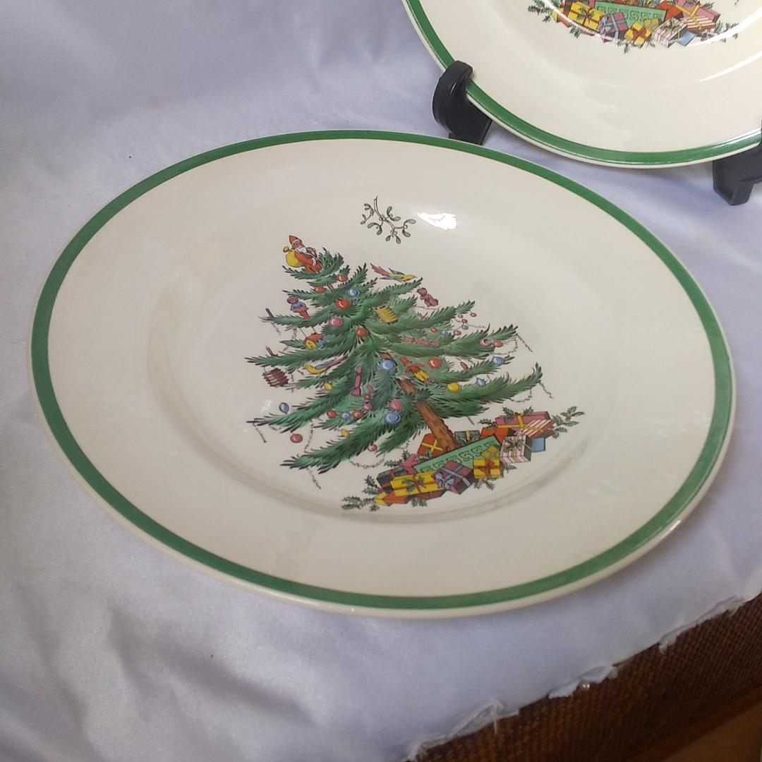 スポード　27cmプレート（2枚） クリスマスツリー