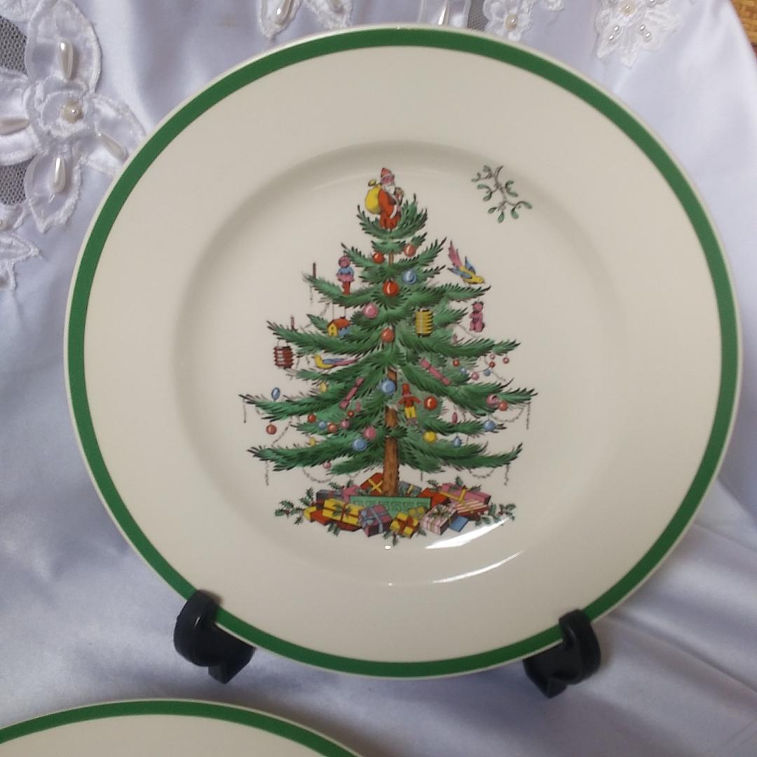 スポード　27cmプレート（2枚） クリスマスツリー
