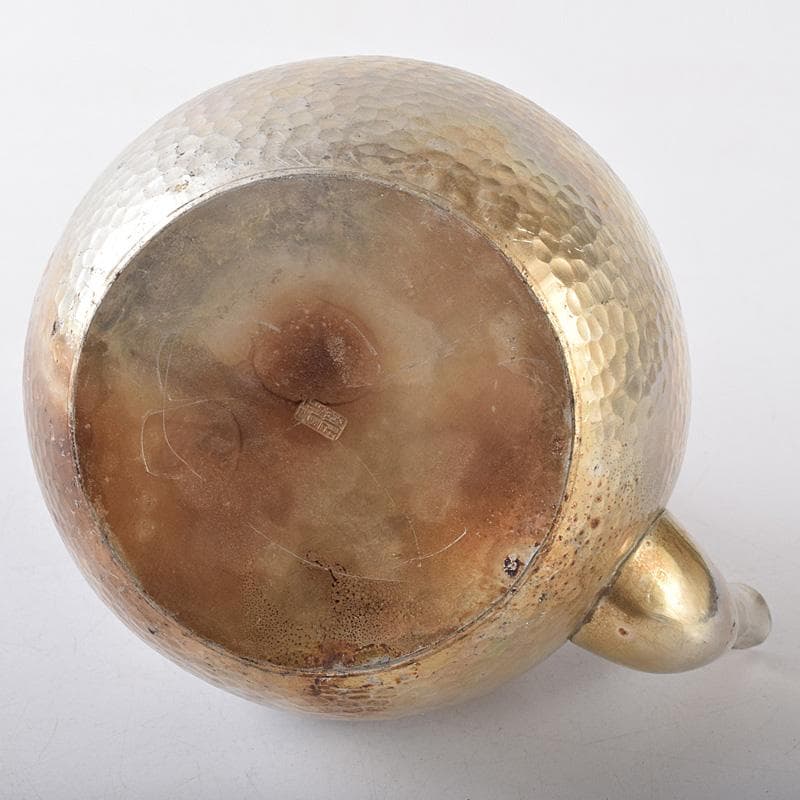 茶道具　平安　長栄堂造　純錫　湯沸かし　錫瓶　約497ｇ　共箱　D　R8102