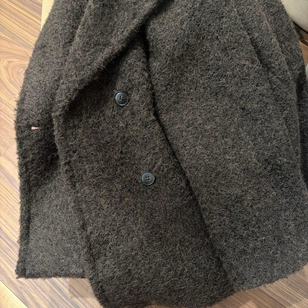 新品タグ付き　ZARA ブークレダブルブレストミディ丈コート　M