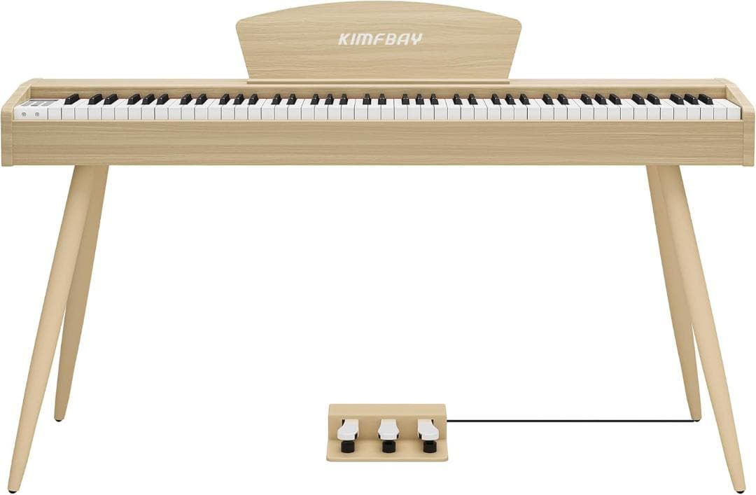 電子ピアノ 88鍵盤 ハンマーアクション鍵盤 木製スタイル ベージュ 3本ペダル