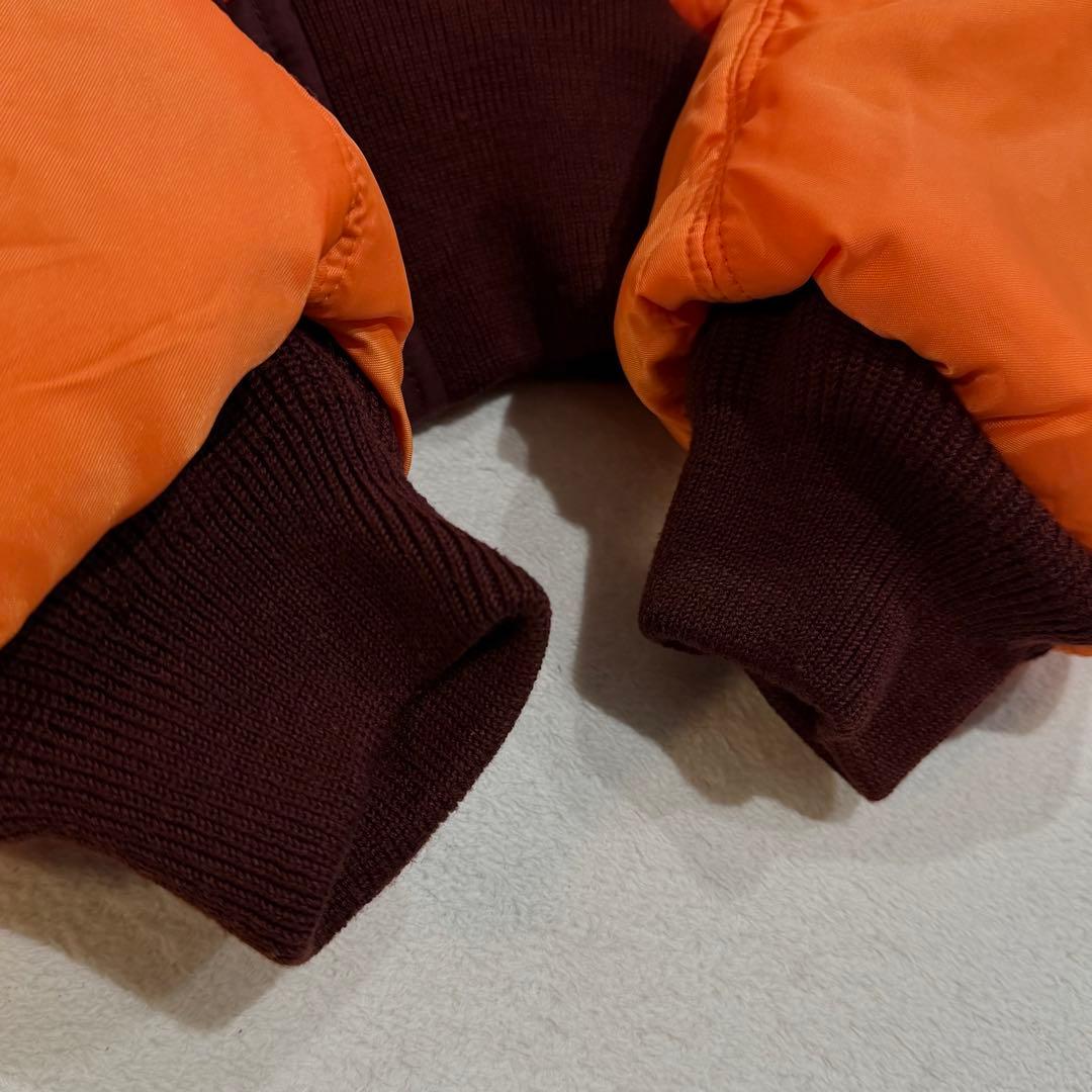 アルファ MA-1 USA製 リバーシブル ボルドー×オレンジ 短丈 Y2K M