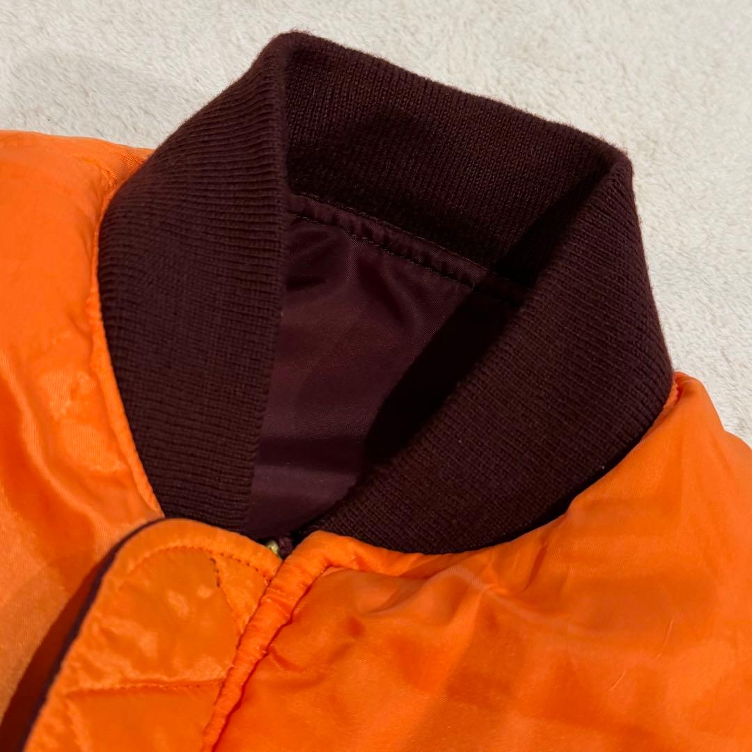 アルファ MA-1 USA製 リバーシブル ボルドー×オレンジ 短丈 Y2K M