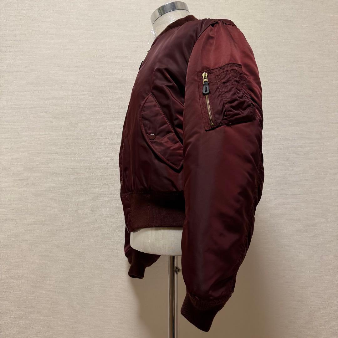 アルファ MA-1 USA製 リバーシブル ボルドー×オレンジ 短丈 Y2K M