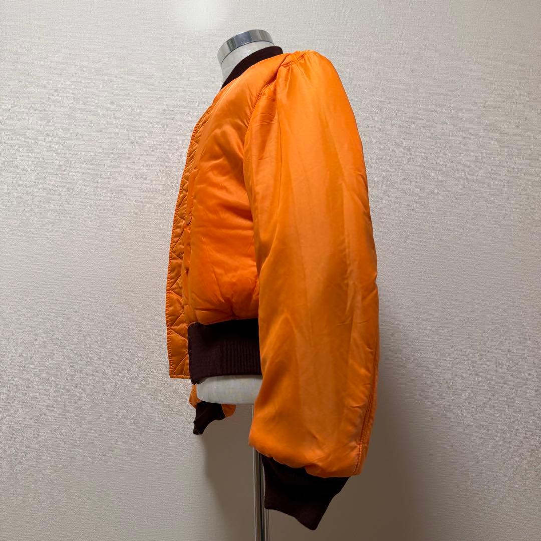 アルファ MA-1 USA製 リバーシブル ボルドー×オレンジ 短丈 Y2K M