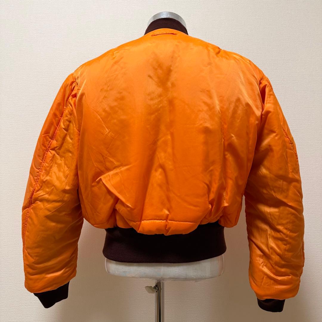 アルファ MA-1 USA製 リバーシブル ボルドー×オレンジ 短丈 Y2K M
