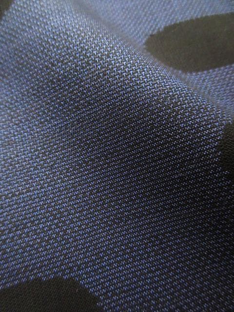 着用少ない！美品＊純泥染＊９マルキ＊本場大島紬＊黒＆青＊着物＊１５６ｃｍ＊裄６８