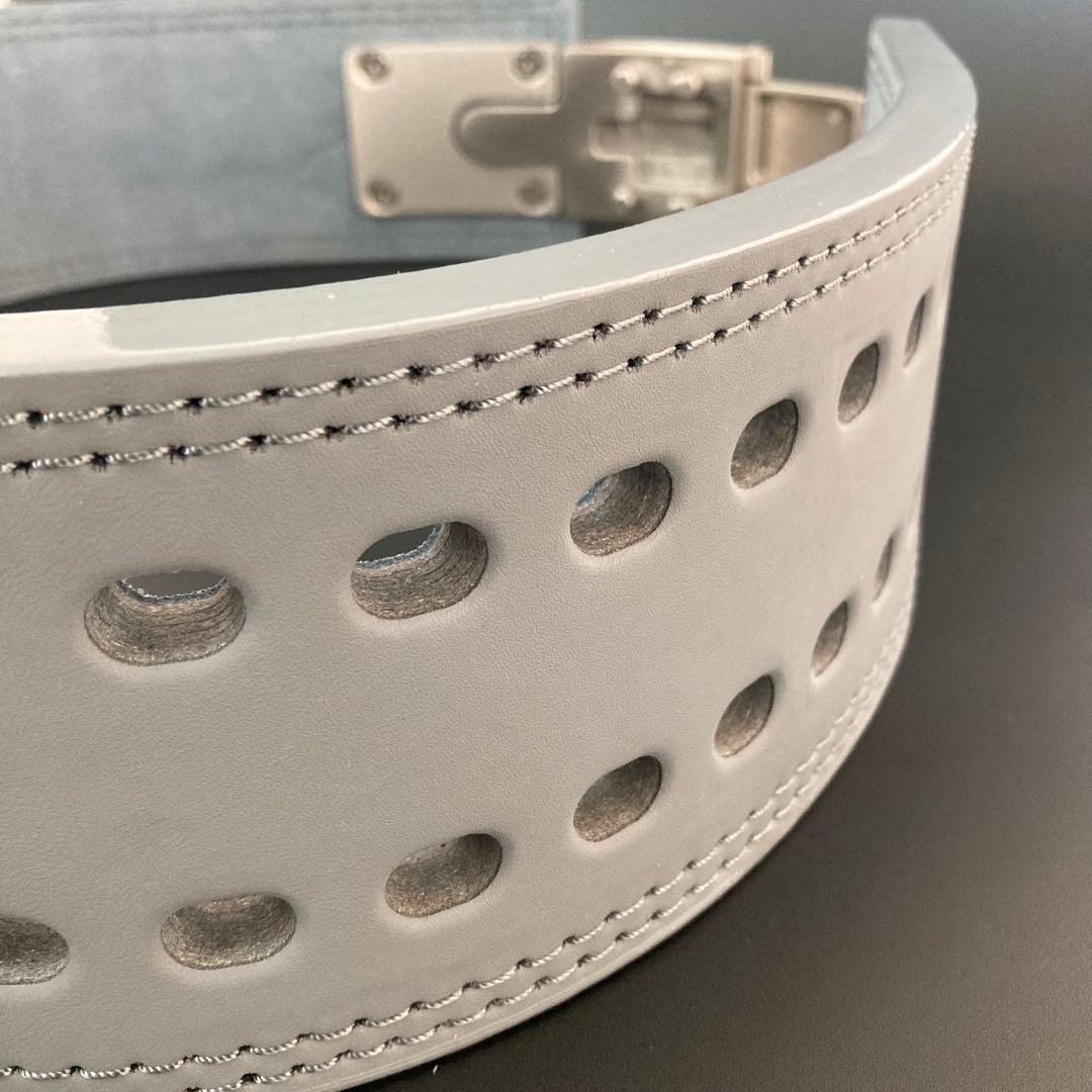 新品 グレー パワーベルト レバーアクション XL ワンタッチ可変式 マット銀