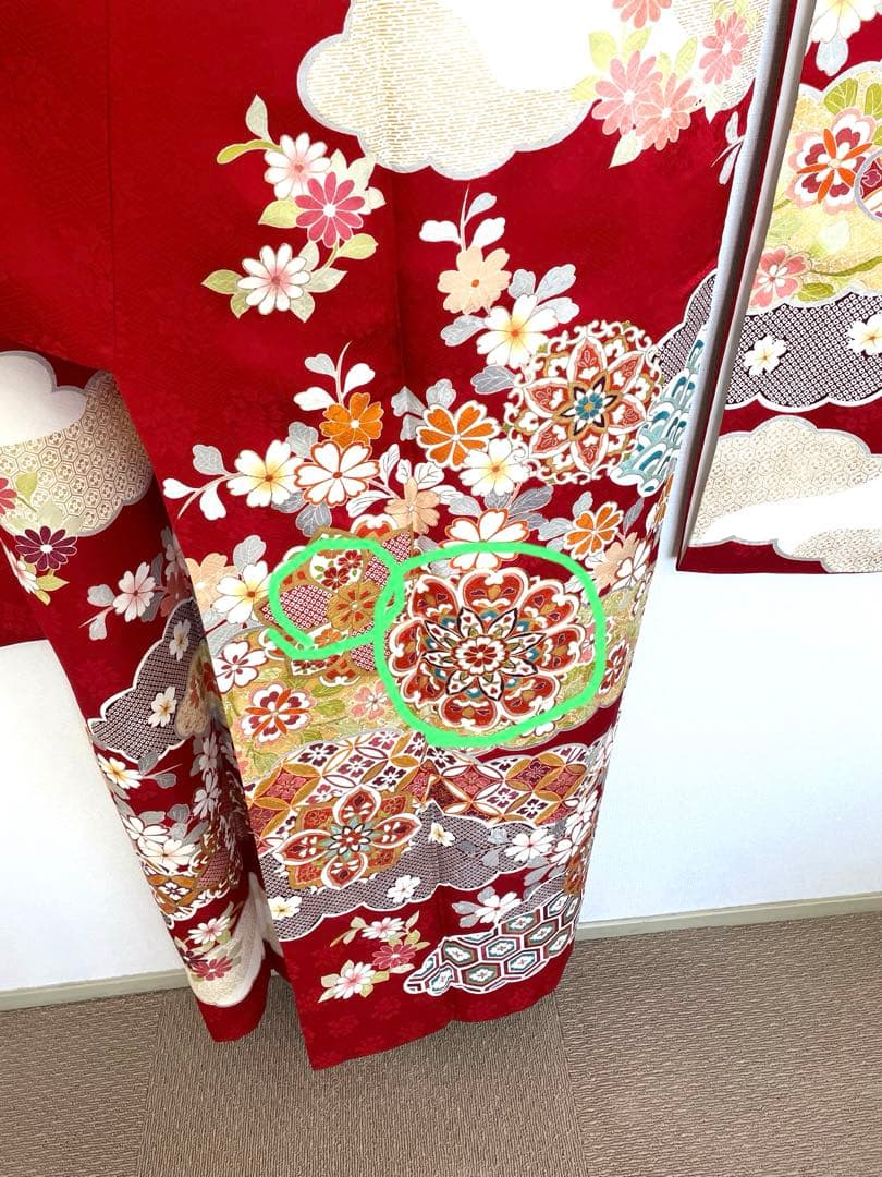 成人式　振袖　長襦袢　半えり　帯　帯締め　帯揚げ　6点セット　金コマ刺繍　菊京屋