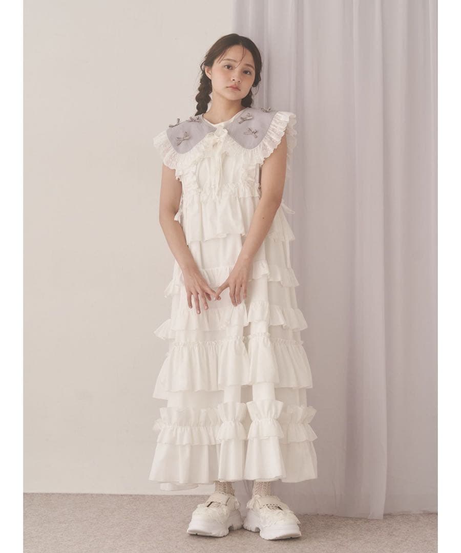 merry jenny フリルティアードワンピース