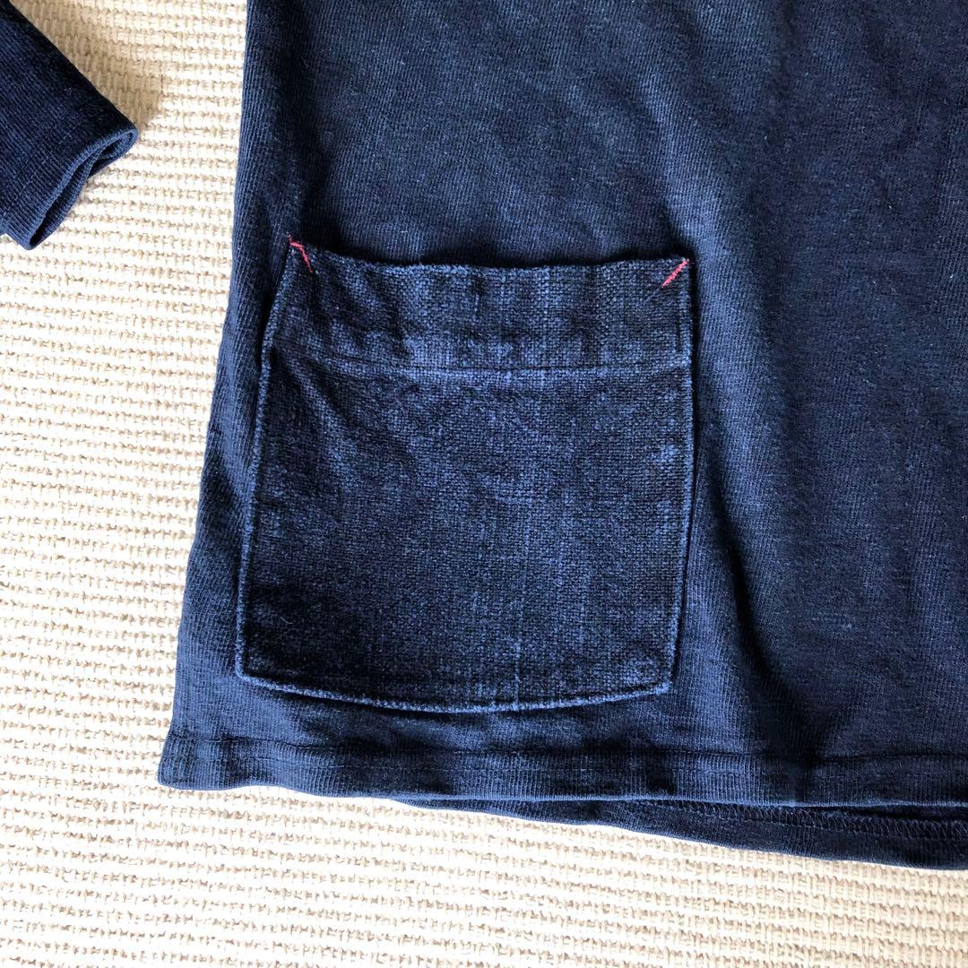 45R 45rpm 藍染め 長袖 カットソー Tシャツ インディゴ染め 日本製4