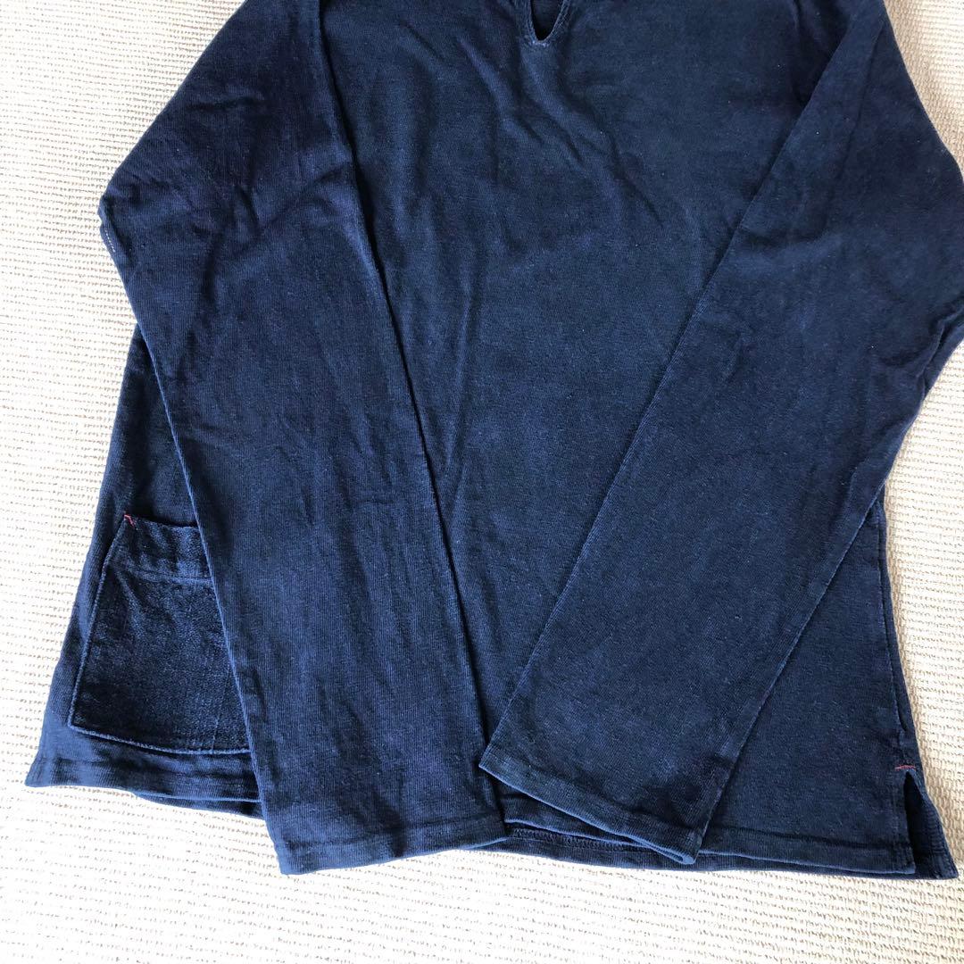 45R 45rpm 藍染め 長袖 カットソー Tシャツ インディゴ染め 日本製4