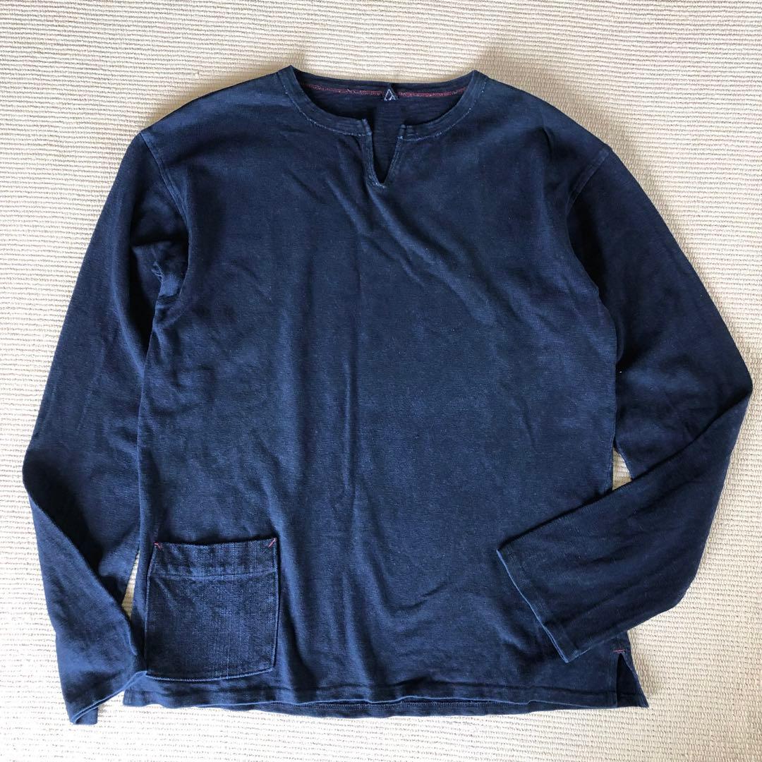 45R 45rpm 藍染め 長袖 カットソー Tシャツ インディゴ染め 日本製4
