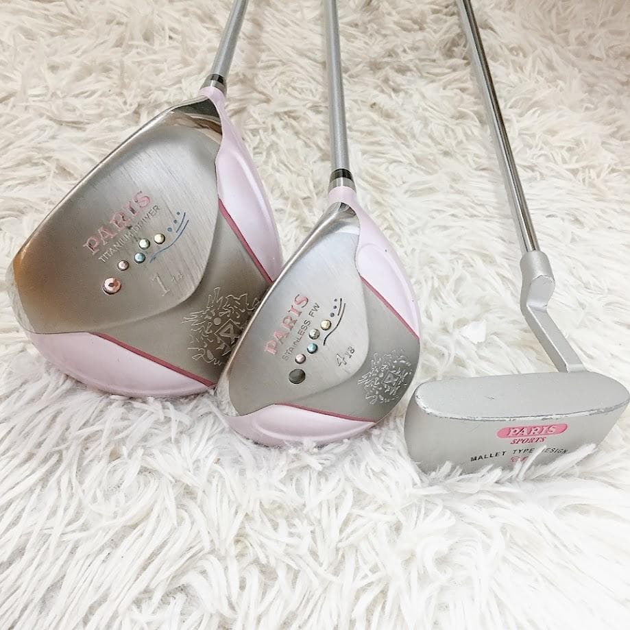 PARIS ゴルフセットレディース パリス キャディーバッグ ホワイト【中古品】