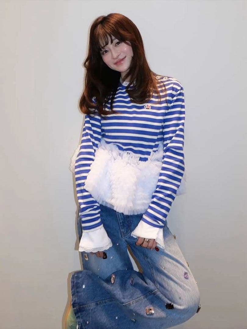 トップス Bibiy FRANCINE TULLE TOP BLUE