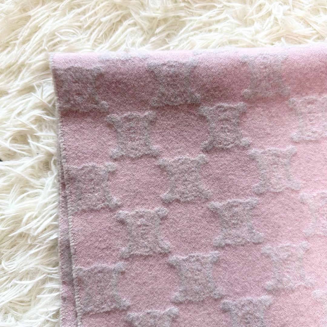 CELINE セリーヌ トリオンフ マフラー ピンク グレー