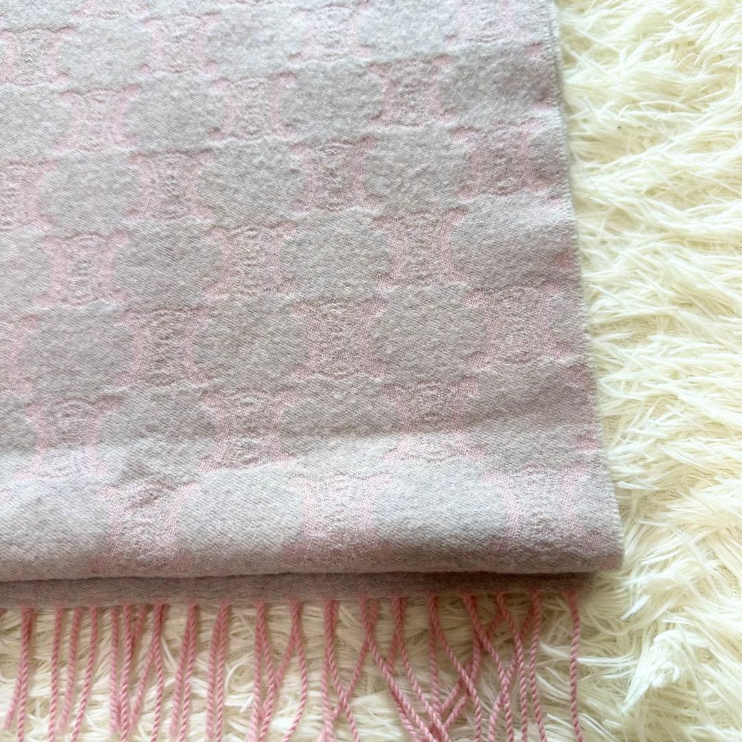 CELINE セリーヌ トリオンフ マフラー ピンク グレー