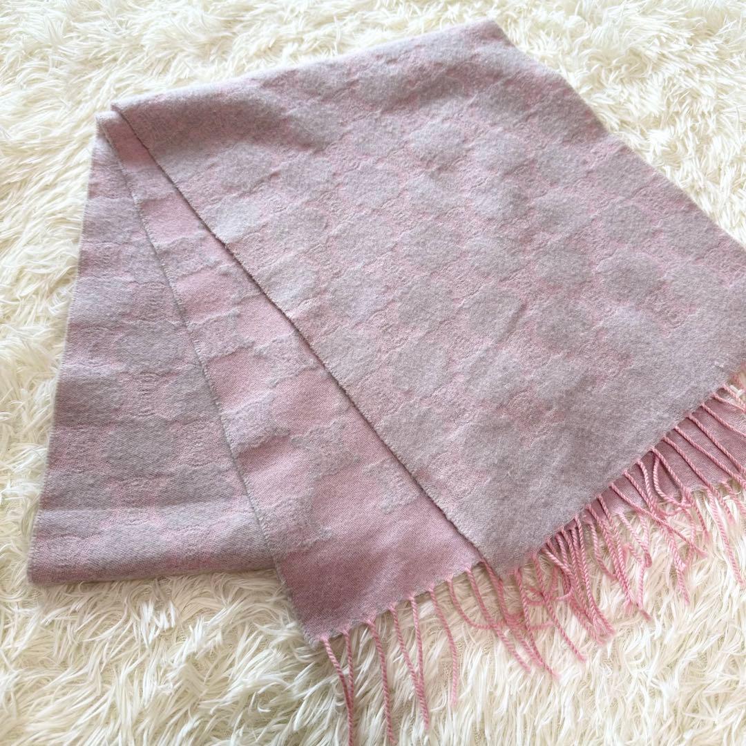 CELINE セリーヌ トリオンフ マフラー ピンク グレー