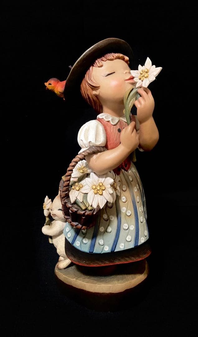 【希少 大サイズ】ANRI Golden Blossom 38cm 木彫り 美品