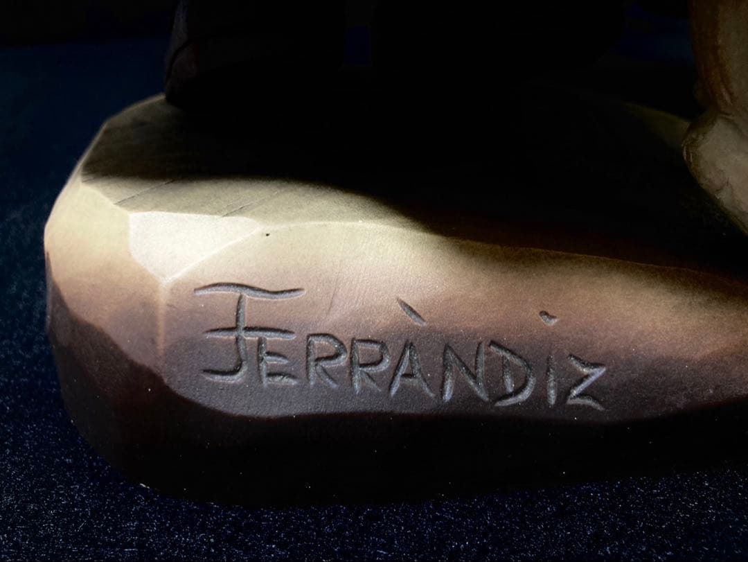 【希少 大サイズ】ANRI Golden Blossom 38cm 木彫り 美品