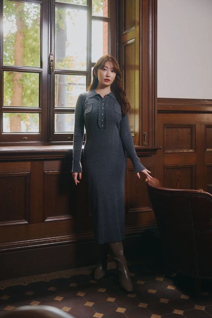 【ハーリップトゥ】Margot Knit Long Dress