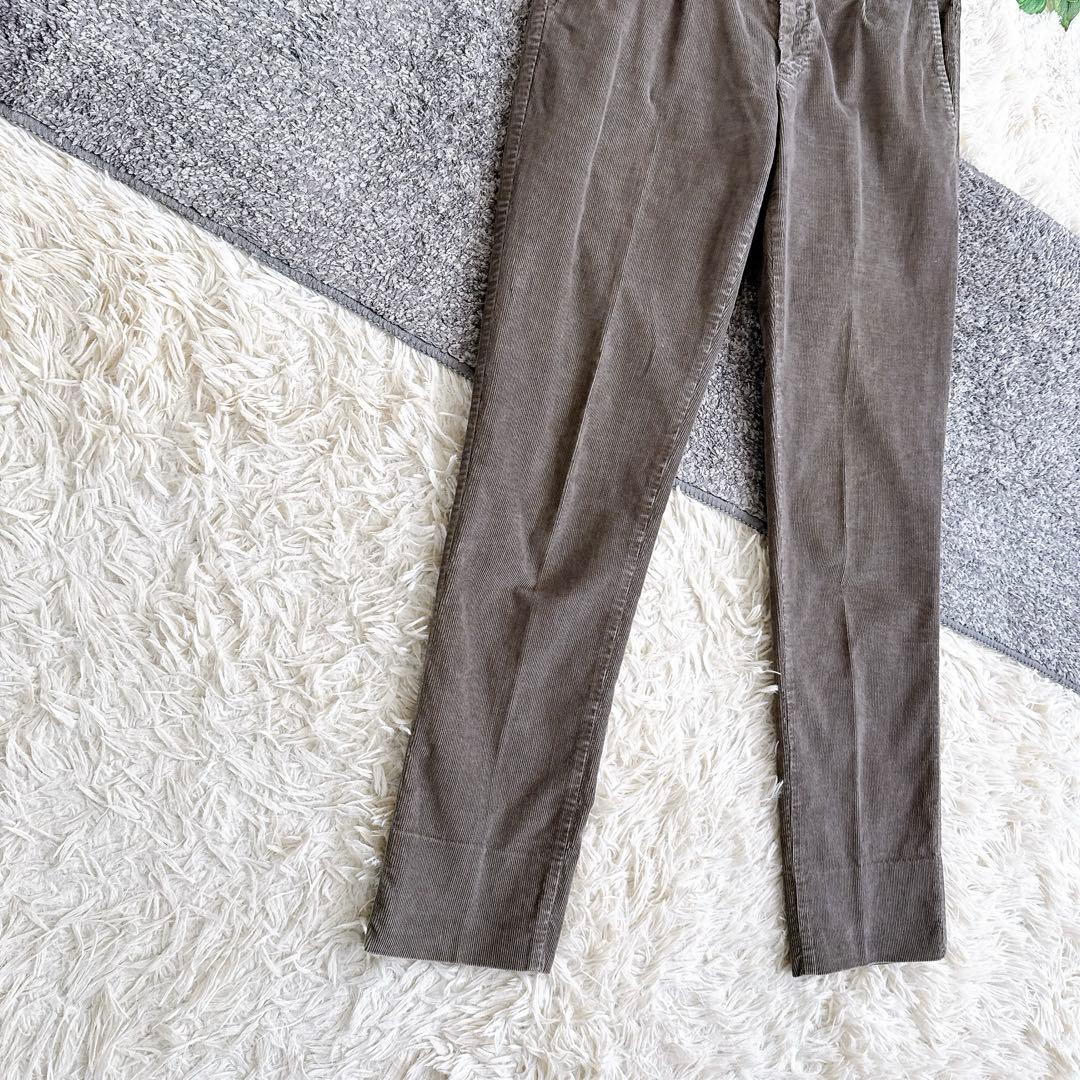 PT01 BEAMS F スリムフィット コーデュロイ　スラックス グレージュ