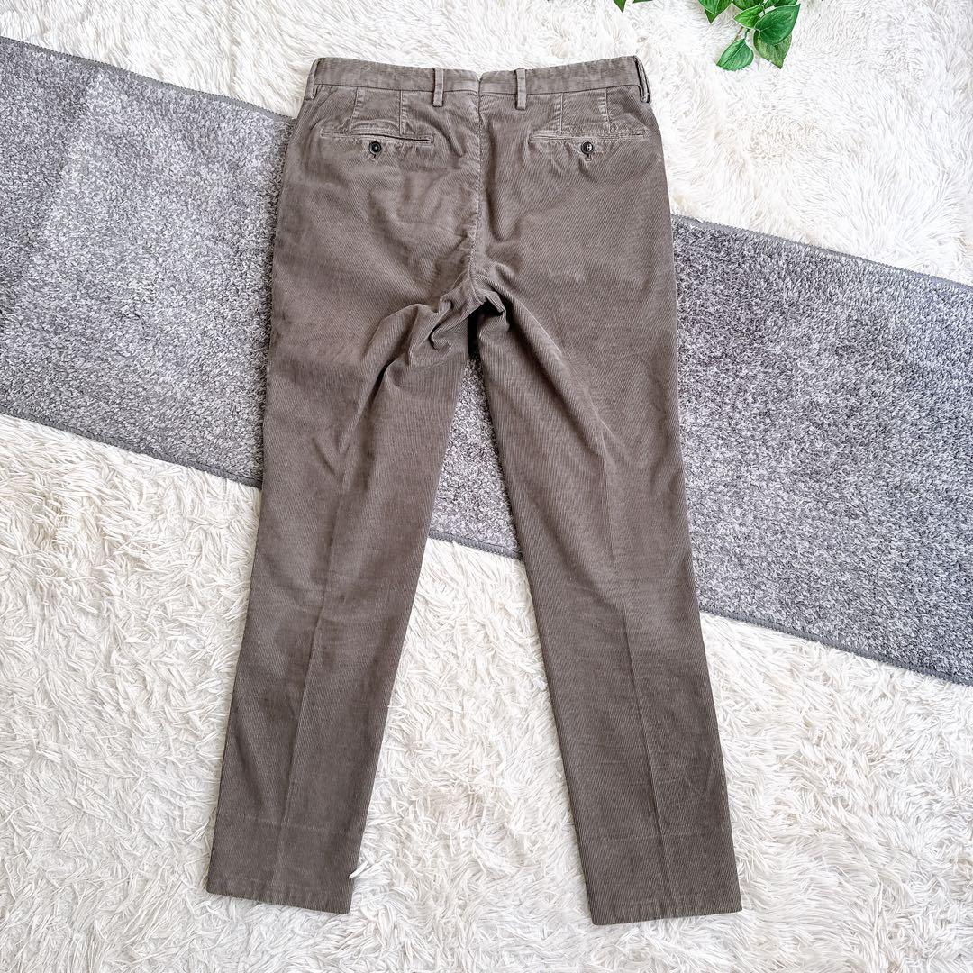 PT01 BEAMS F スリムフィット コーデュロイ　スラックス グレージュ