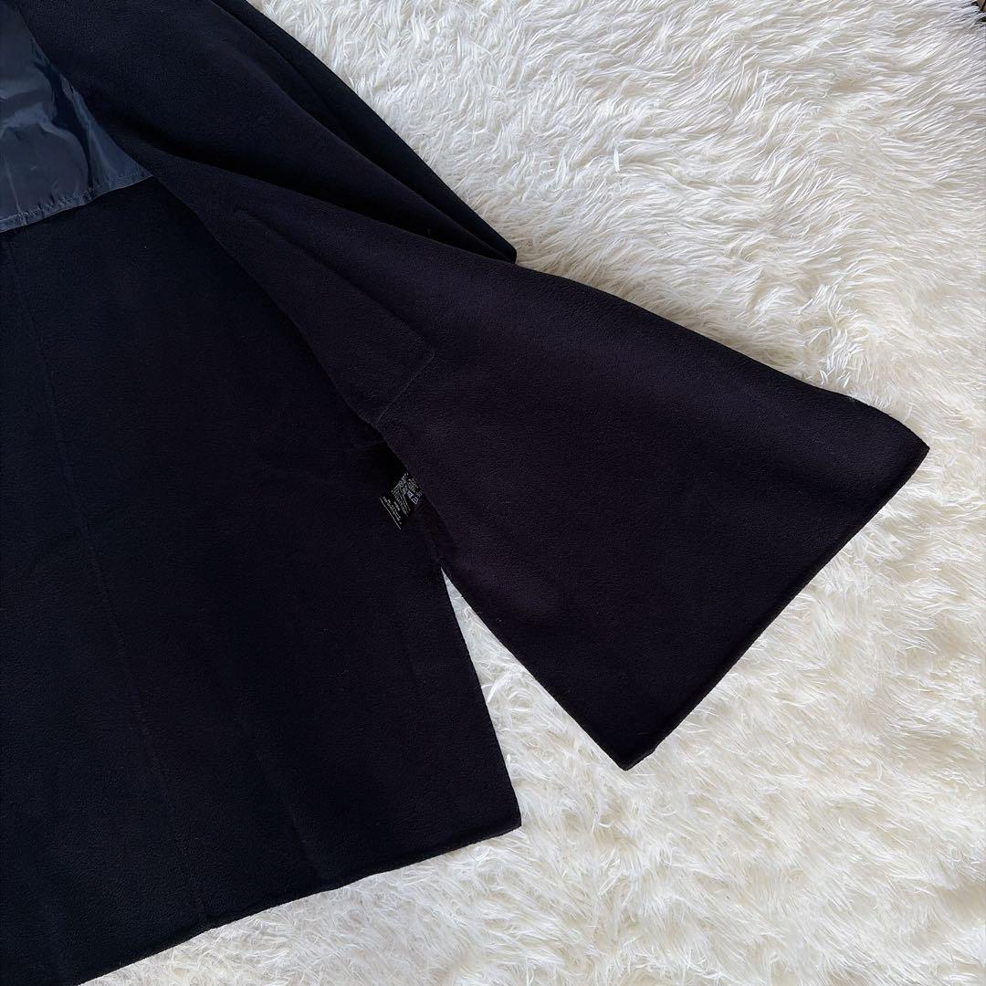 【スローブイエナ】HAMILTONダブルフェイスウールロングコート ネイビー F