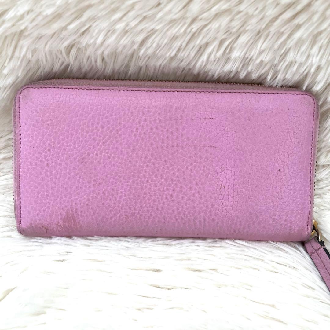 GUCCI ボスコ GGマーモント ジップアラウンドウォレット ピンクレザー