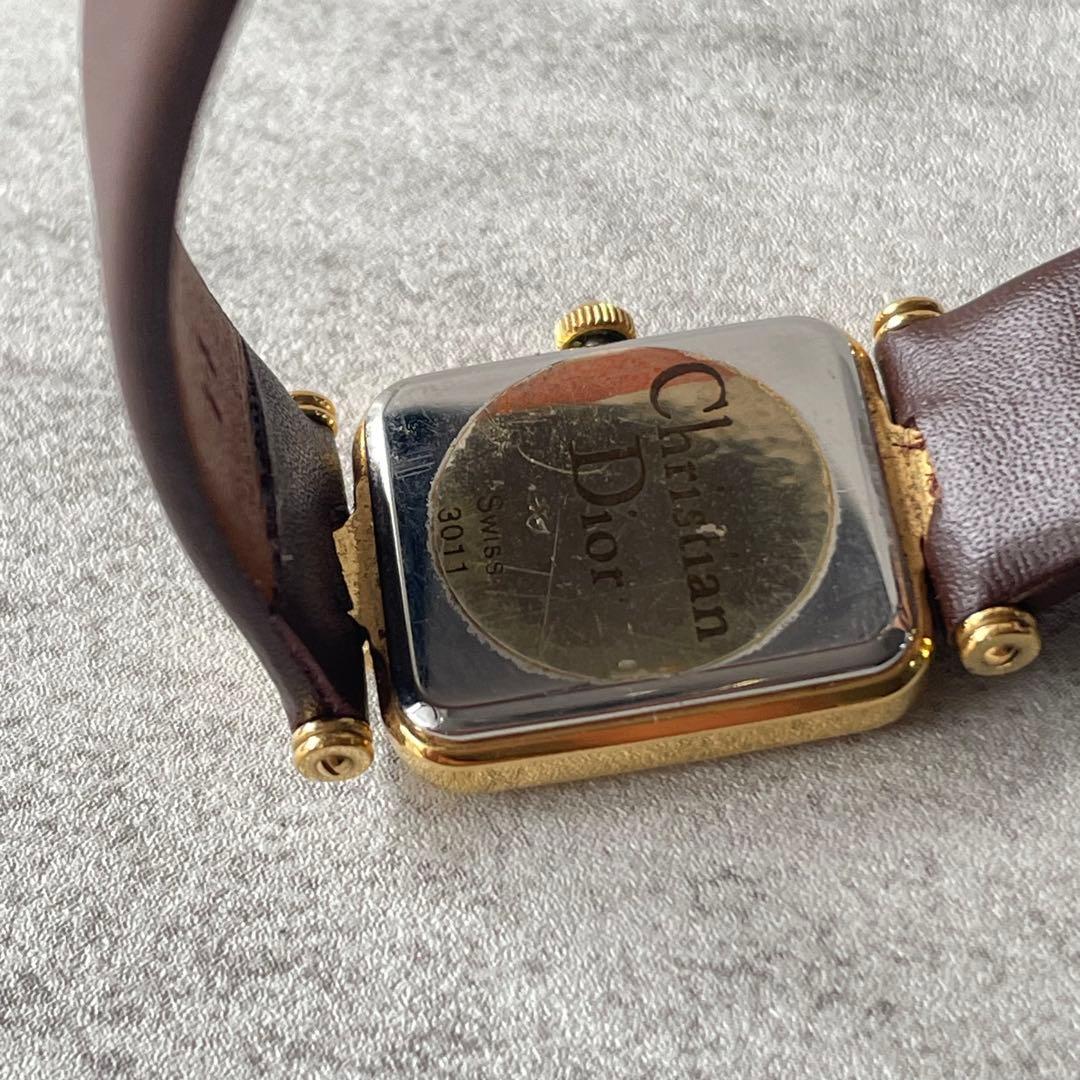 稼働品　クリスチャンディオール　Dior ゴールドスクエア　アンティーク　腕時計