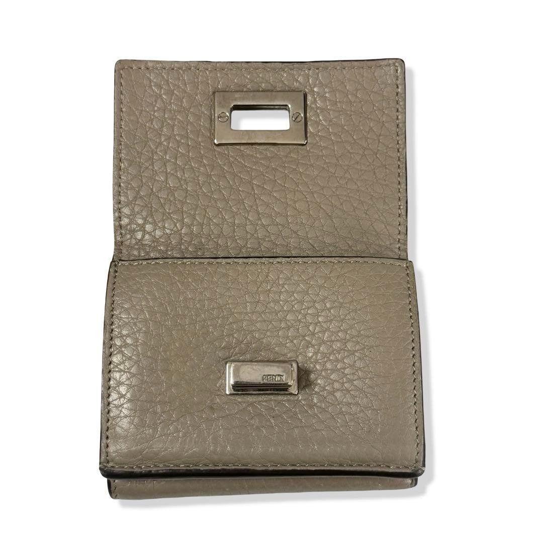 一点物　フェンディ ピーカブー マイクロ ウォレット レザー 三つ折り財布