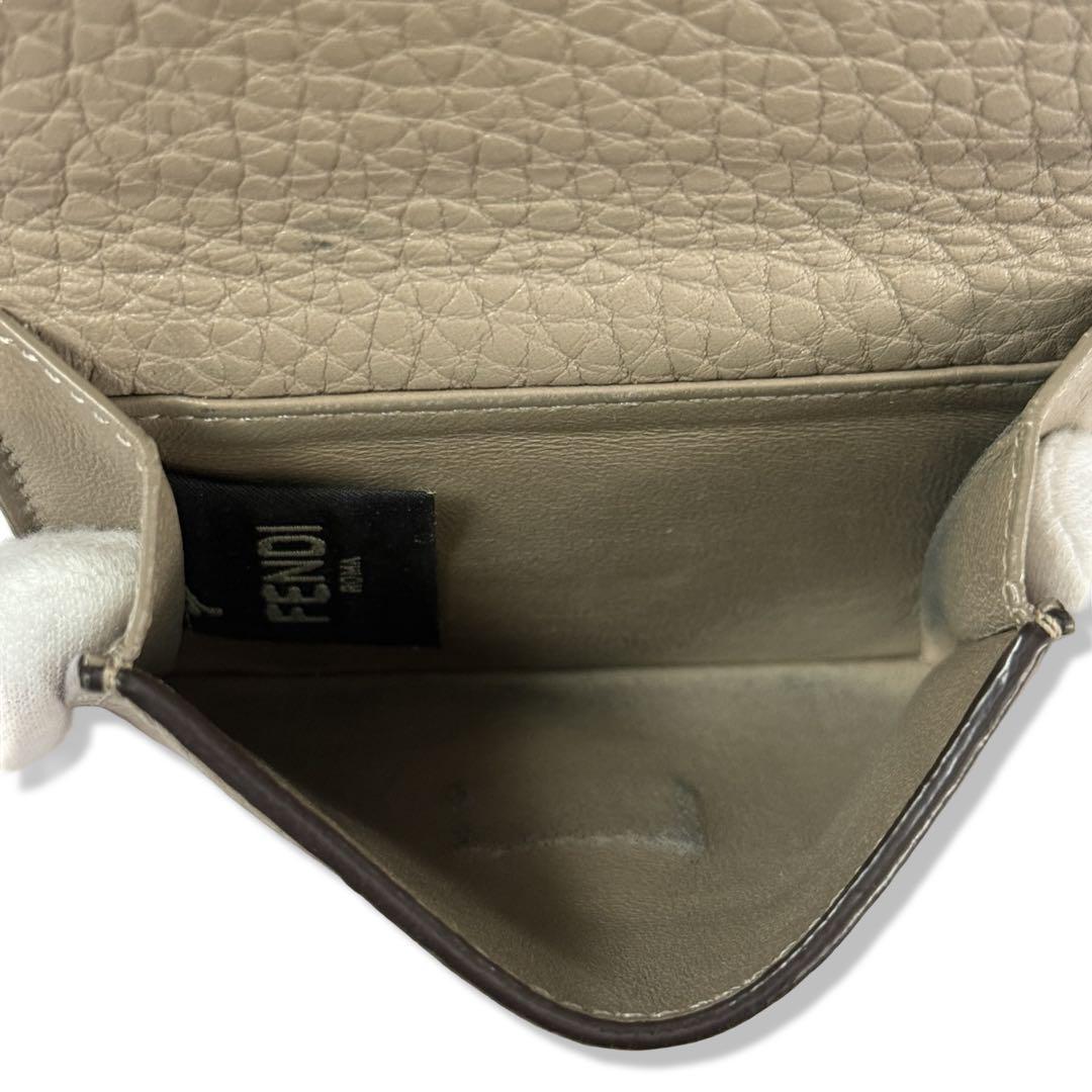 一点物　フェンディ ピーカブー マイクロ ウォレット レザー 三つ折り財布