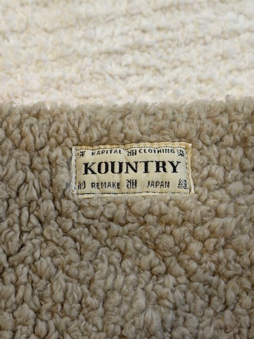 KAPITAL KOUNTRY リメイク マフラー／デニム × ニット × ボア