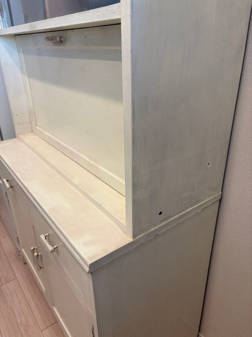 食器棚　ホワイト　ライティングビューロー　収納棚　木製　白